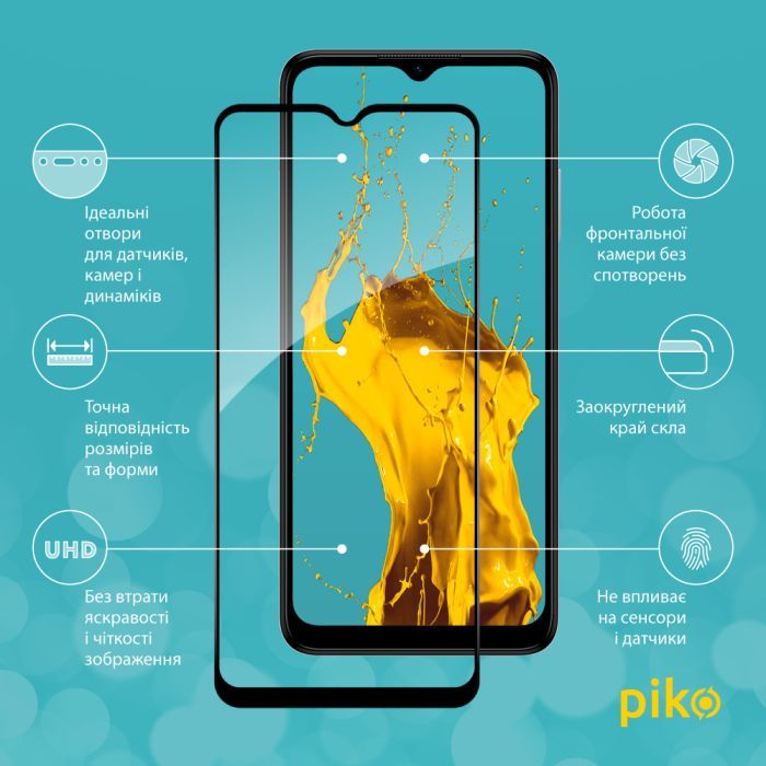 Скло захисне Piko Full Glue Nokia C32 Black (1283126582257) зображення 2