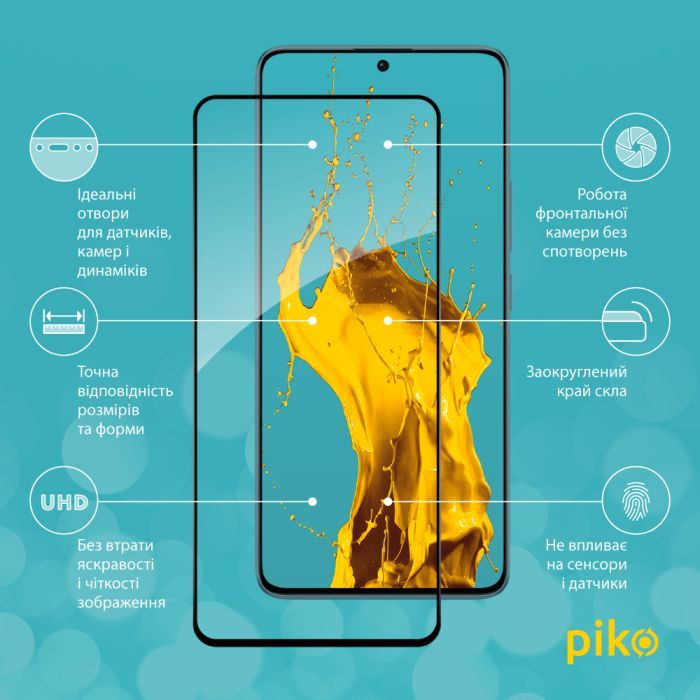 Стекло защитное Piko Full Glue Xiaomi Redmi Note 13 Pro 5G Black (1283126584008) изображение 2