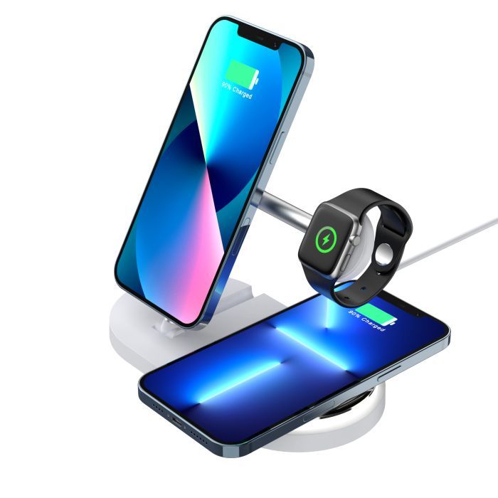 Зарядное устройство Armorstandart Wireless Charging H101 3 in 1 Magnetic White (ARM78102) изображение 6