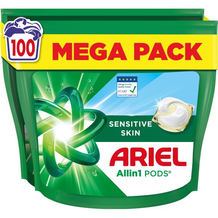 Капсулы для стирки Ariel Pods All-in-1 Sensitive Skin Для чувствительной кожи 100 шт. (8700216765619)