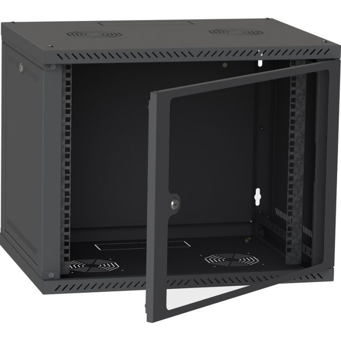 Шафа настінна Ipcom 12U 19" 600x600 RAL9005 (СН-12U-06-06-ДС-1) зображення 2