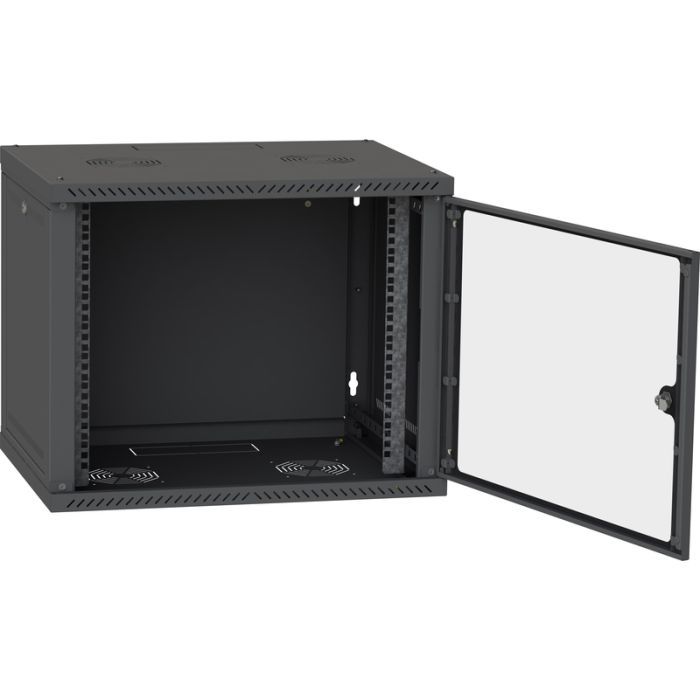 Шафа настінна Ipcom 12U 19" 600x600 RAL9005 (СН-12U-06-06-ДС-1) зображення 5