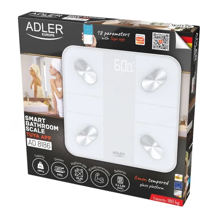 Весы напольные Adler AD 8186 white (AD8186W) изображение 3