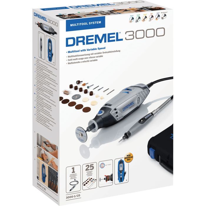 Гравер Dremel 3000-1/25 130W, 10000-33000об/хв, 25 насадок, кейс (F.013.300.0JP) зображення 6