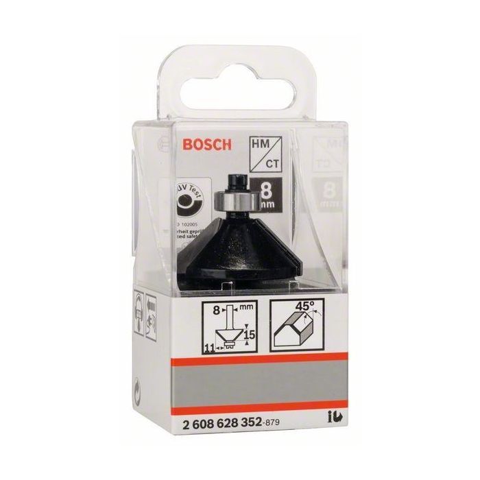 Фреза Bosch Professional фасонна, Std, S8, D11, L15 45° (2.608.628.352) зображення 6