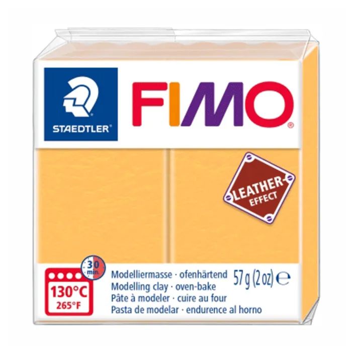 Пластика Fimo Leather-effect, Шафран жовтий, 57 гр (4007817053003)