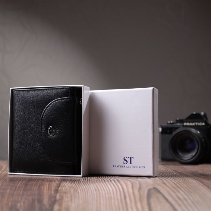 Гаманець ST Leather З натуральної шкіри Чорний (22711) зображення 12