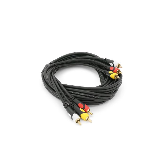 Кабель мультимедійний 3xRCA M to 3xRCA M 3.0m black Voltronic (YT-3хRCA(M)/3хRCA(M)-3.0P) зображення 2