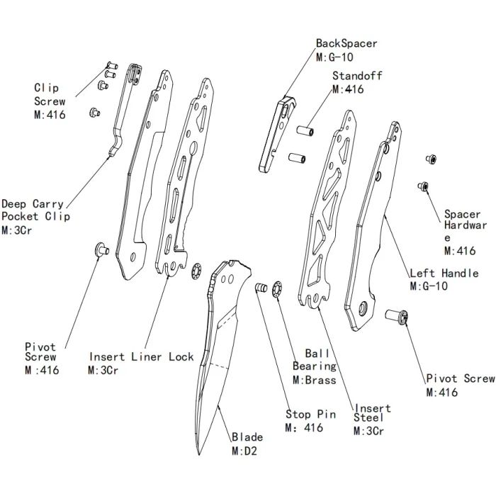 Нож Hightron Mini Ventura, D2, G10, зелений, сталевий stonewash клинок (HK05GRNS) изображение 11
