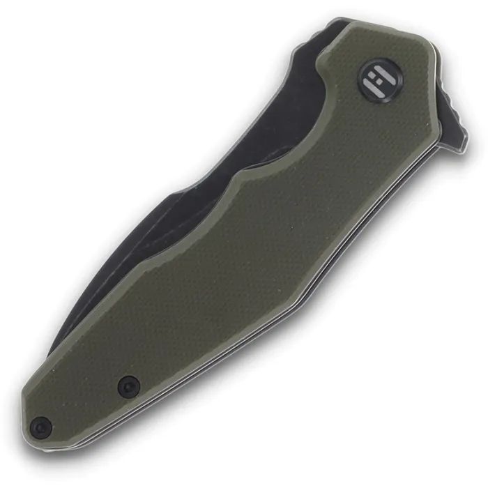 Нож Hightron Mini Ventura, D2, G10, зелений, сталевий stonewash клинок (HK05GRNS) изображение 6