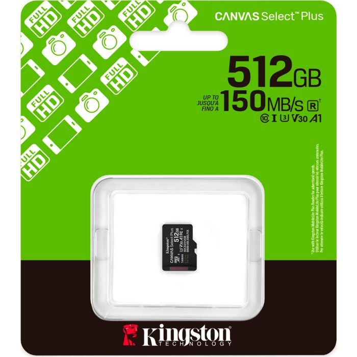 Карта памяти Kingston 512GB microSDXC class 10 UHS-I U3 V30 A1 Canvas Select Plus (SDCS3/512GBSP) изображение 3