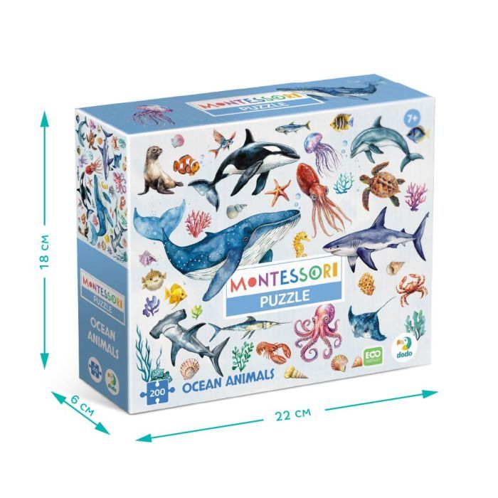 Пазл DoDo Монтессорі Океанічні тварини, 200 елементів (300630) зображення 5