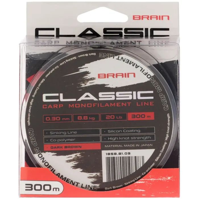 Леска Brain Classic Carp Line (dark brown) 300m 0.25mm 15lb 6.6kg (1858.81.01) изображение 2