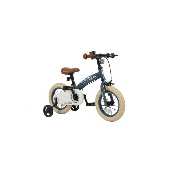 Дитячий велосипед QPlay Miniby 3 в1, біговел 12",Grey-Green (CB02MiniBy12Grey-Green)