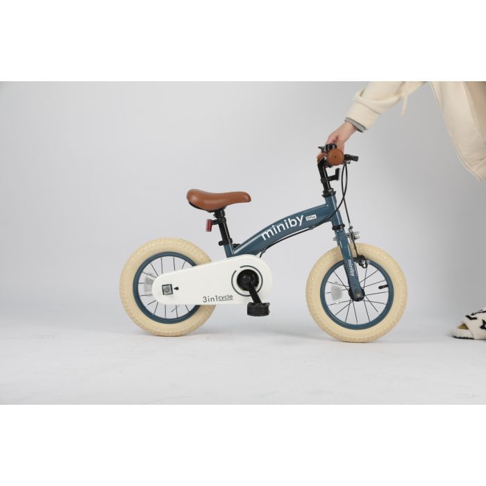 Дитячий велосипед QPlay Miniby 3 в1, біговел 12",Grey-Green (CB02MiniBy12Grey-Green) зображення 6