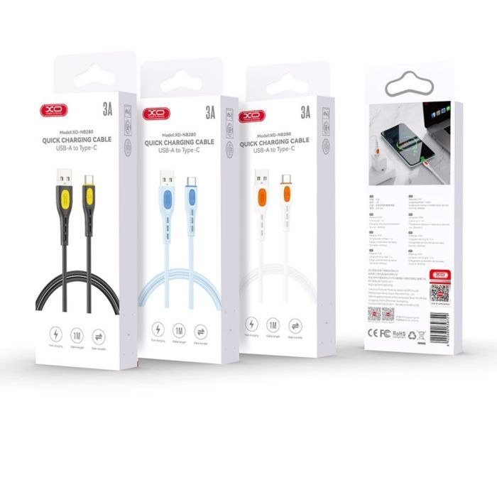 Дата кабель USB 2.0 AM to USB-C 1.0m white XO (NB280_C_White) изображение 2