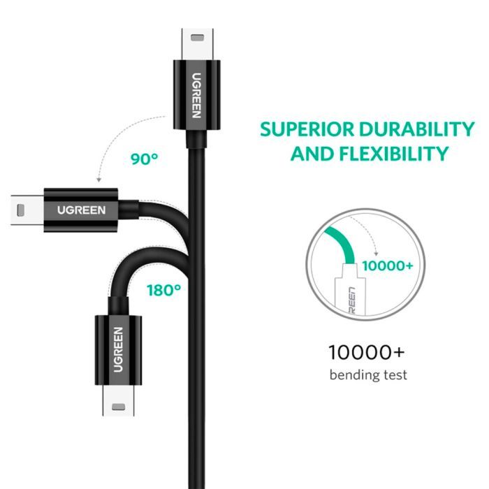 Дата кабель USB-C 2.0 AM to Mini 5P 1.0m US242 black Ugreen (50445) зображення 6