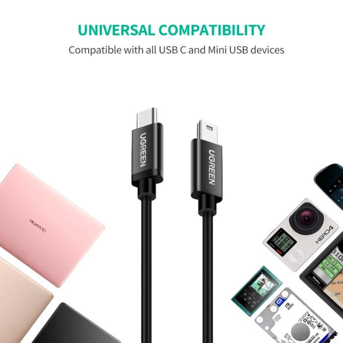 Дата кабель USB-C 2.0 AM to Mini 5P 1.0m US242 black Ugreen (50445) зображення 8