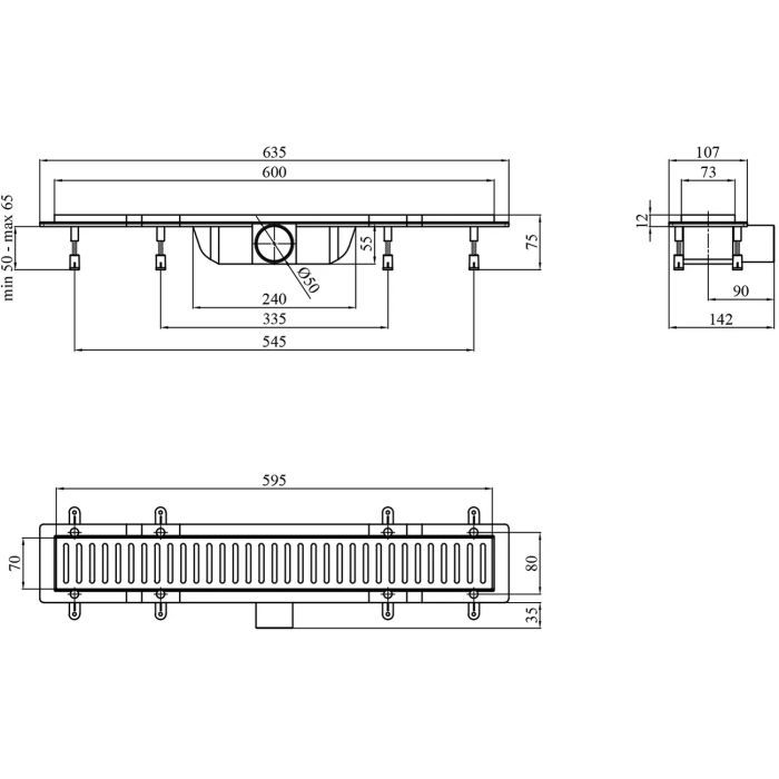 Душевой гарнитур Kroner Edelstahl Klassisch-SCH082 + змішувач Edelstahl Klassisch-SCH010 + трап лінійний Harz SCH60 Sekt (CVS30168) изображение 11