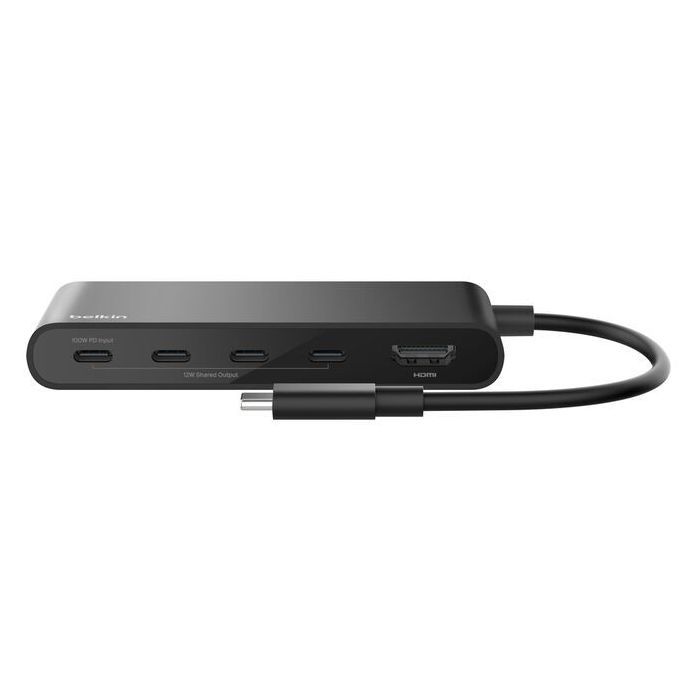 Концентратор Belkin USB-C 5-in-1 3xUSB-C 3.2 + HDMI 2.0 4K60Hz gray (AVC021HQBK) зображення 2