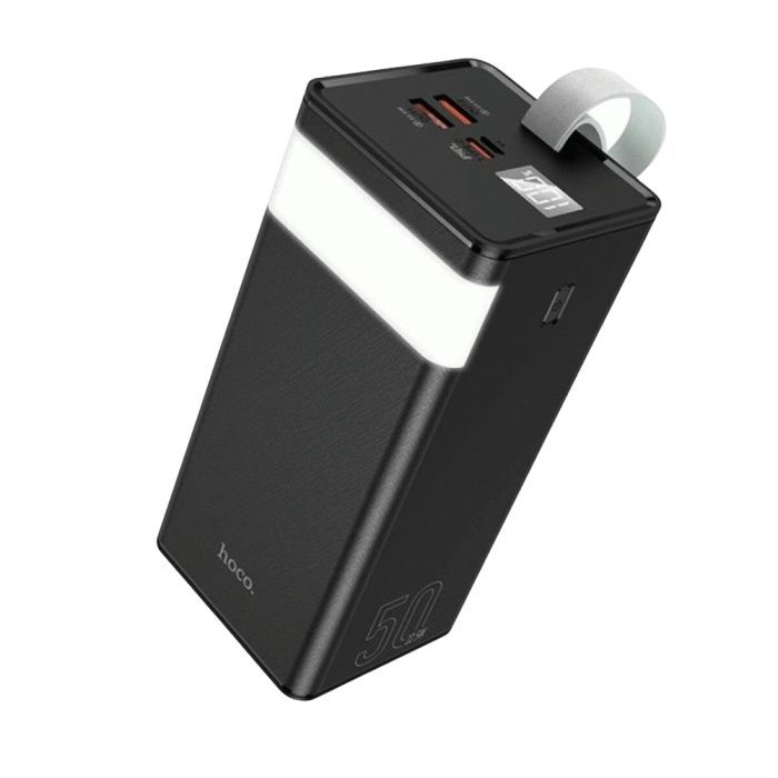 Батарея універсальна HOCO 50000mAh Powermaster PD/20W, QC/22.5W, Lamp, Black (J86A / 714738)