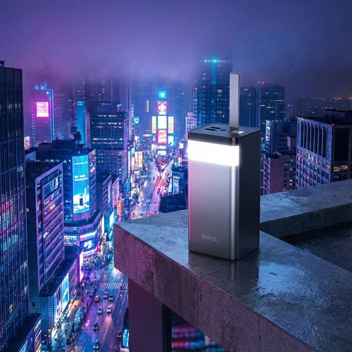 Батарея універсальна HOCO 50000mAh Powermaster PD/20W, QC/22.5W, Lamp, Black (J86A / 714738) зображення 6