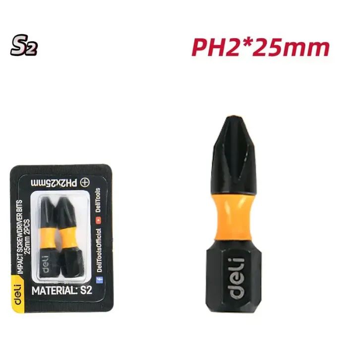 Набор бит Deli PH2 x 25 мм, 2 шт (EDL251002Z) изображение 2