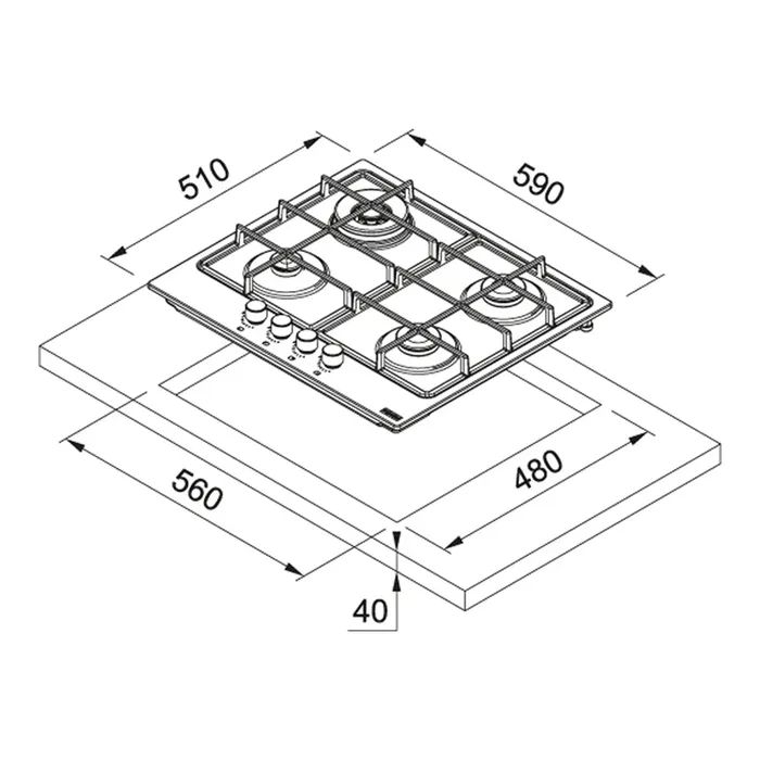 Варочна поверхня Franke Smart FHSM 604 4G ON E (106.0670.100) зображення 2