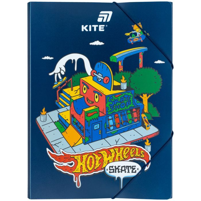 Папка на резинках Kite A4 Hot Wheels (HW25-247)