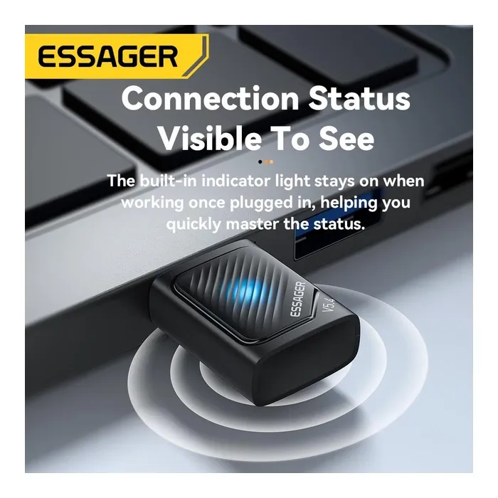 Bluetooth-адаптер Essager Freedom Bluetooth 5.4 Black (EBT54-JH01-P) зображення 3