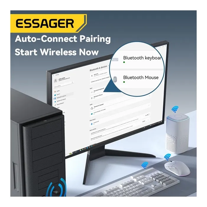 Bluetooth-адаптер Essager Freedom Bluetooth 5.4 Black (EBT54-JH01-P) зображення 4