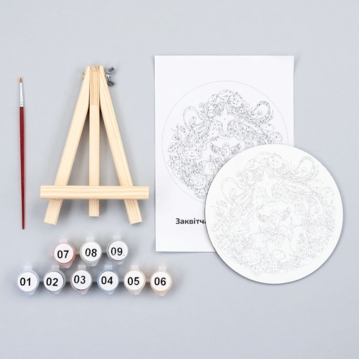 Картина по номерам Rosa Заквітчана", кругла, 15 см, з мольбертом (4823098548720) изображение 2