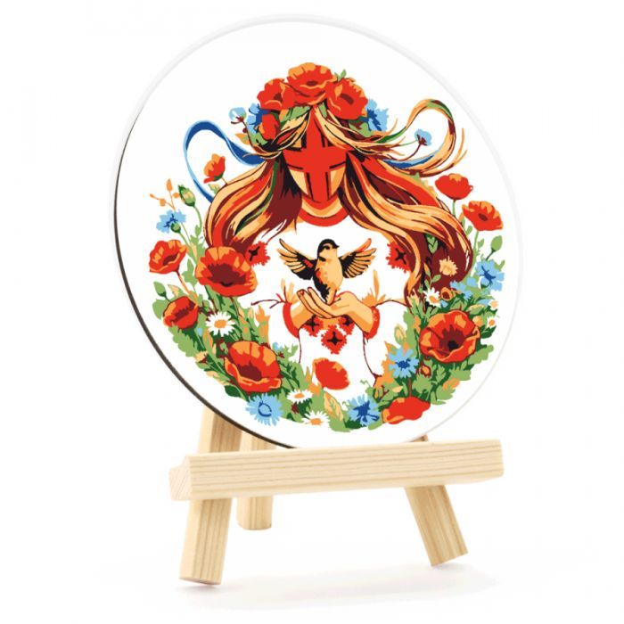 Картина по номерам Rosa Заквітчана", кругла, 15 см, з мольбертом (4823098548720) изображение 3