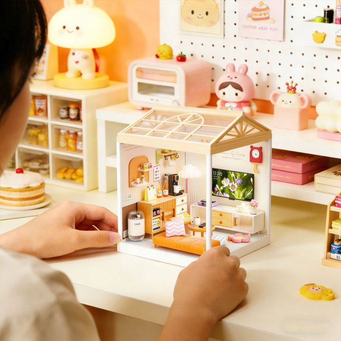 Конструктор Mini House румбокс серии Интерьер – Гостиная (свет) (8006) изображение 7