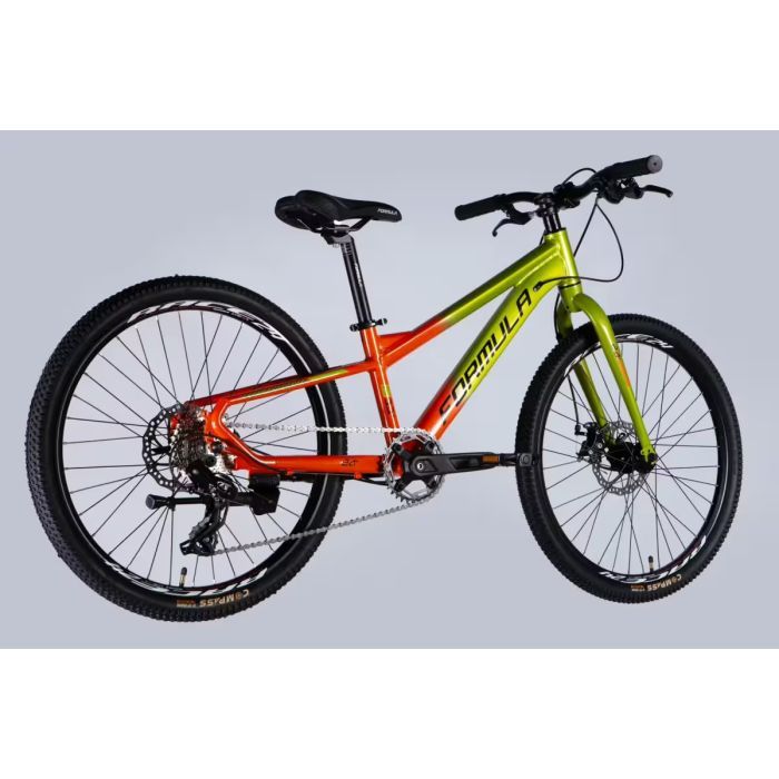 Велосипед Formula 24" F-1 DD рама-11" AL 2026 зелено-помаранчевий (OPS-FR-24-451) изображение 3