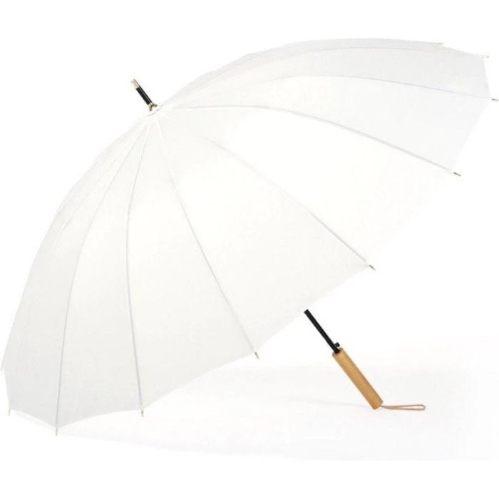 Зонт Krago тростина, 16 спиць з дерев''яною ручкою біла (umb-7-004)