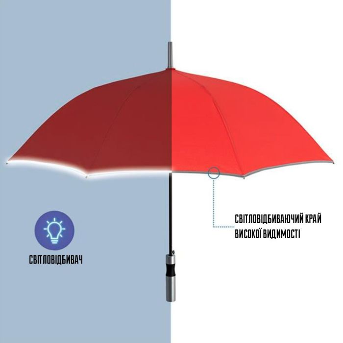 Зонт Perletti Reflecting тростина, з системою антивітер, чорна (P96014-01) изображение 3