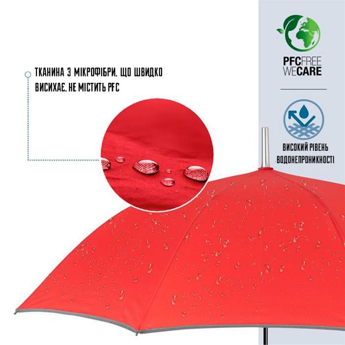 Зонт Perletti Reflecting тростина, з системою антивітер, чорна (P96014-01) изображение 7