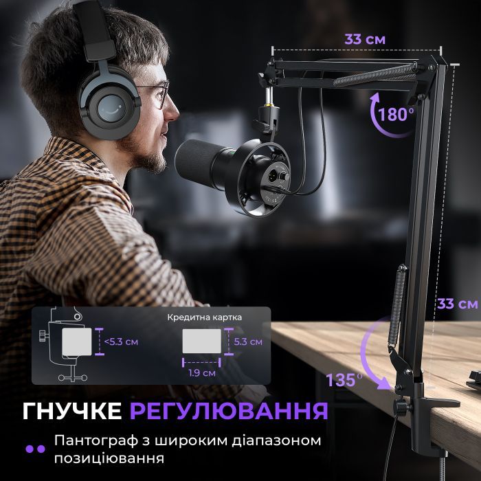 Мікрофон Fifine K688CT USB/XLR Black (K688CT) зображення 10