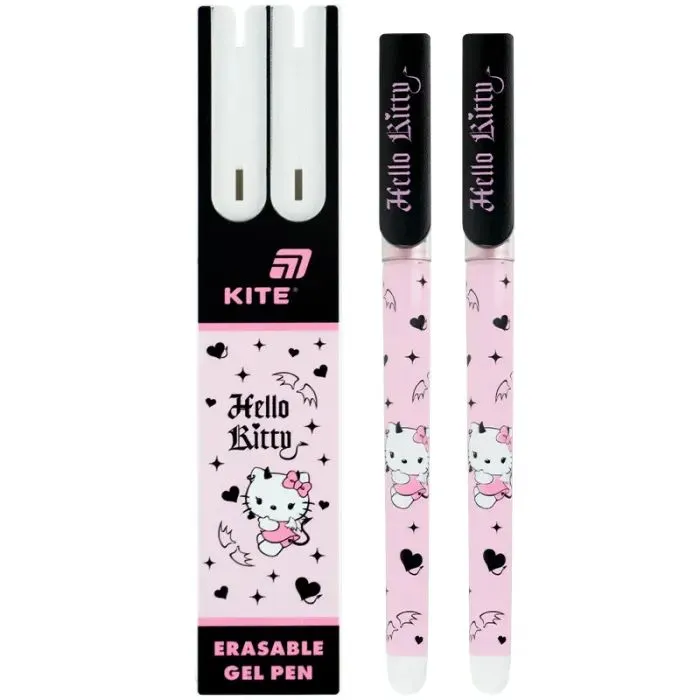 Ручка гелева Kite "пиши-стирай" Hello Kitty, синя, 2 шт у пеналі (HK26-069) зображення 3