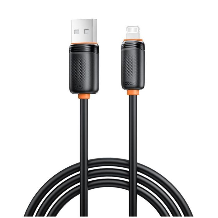 Дата кабель USB 2.0 AM to Lightning 1.0m 3A black XO (XO-CB-300UL-BK)