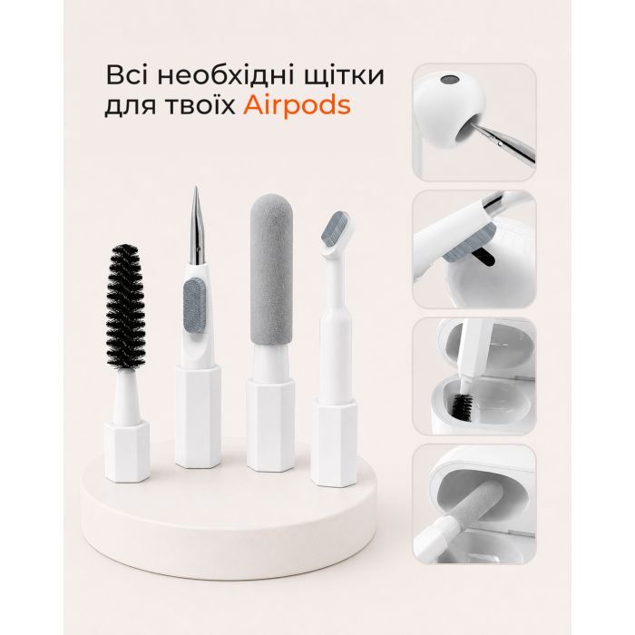 Универсальный чистящий набор 2E Multifinctional cleaning kit 20in1 white-orange (2E-SK20IN1) изображение 6
