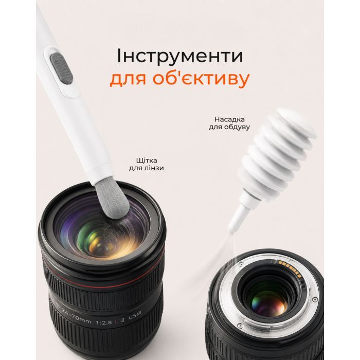 Универсальный чистящий набор 2E Multifinctional cleaning kit 20in1 white-orange (2E-SK20IN1) изображение 7