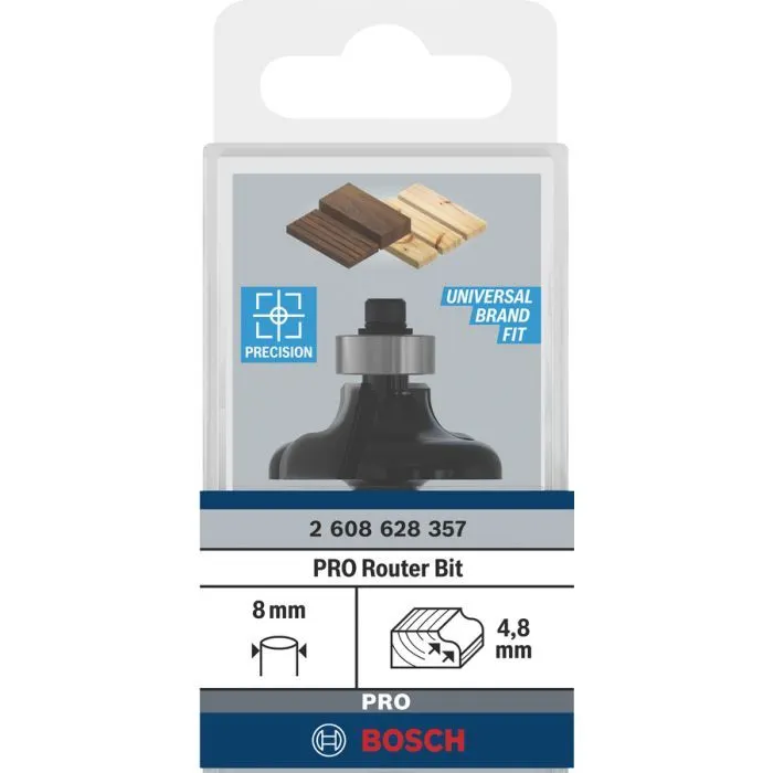 Фреза Bosch Professional, Std S8, профільна G, R4.8, D31.8, L12.4 (2.608.628.357) зображення 2