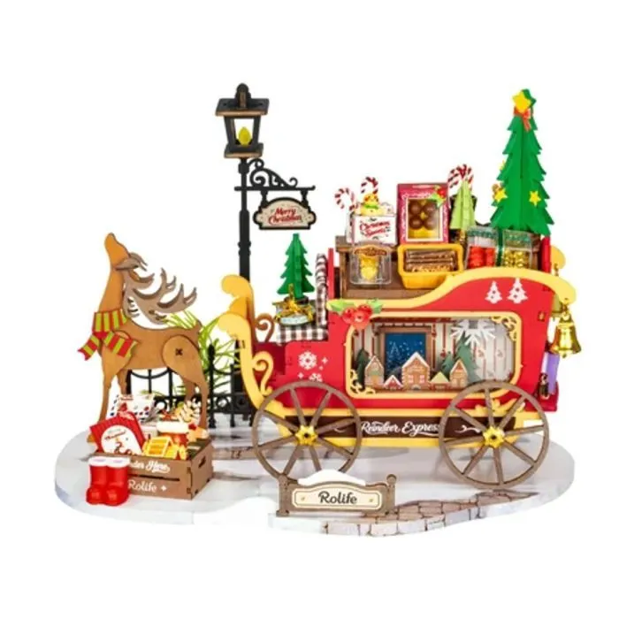 Конструктор Robotime Rolife Wooden 3D Reindeer Express (DS059) зображення 2