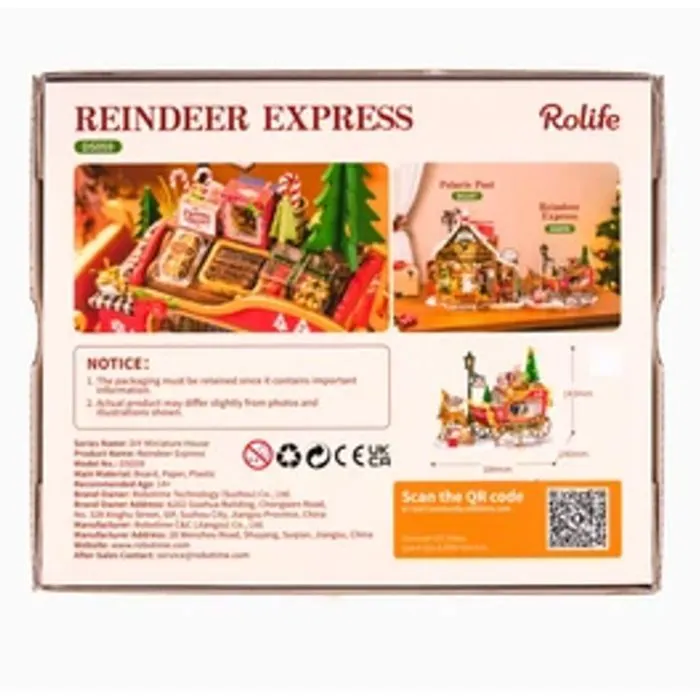 Конструктор Robotime Rolife Wooden 3D Reindeer Express (DS059) зображення 4