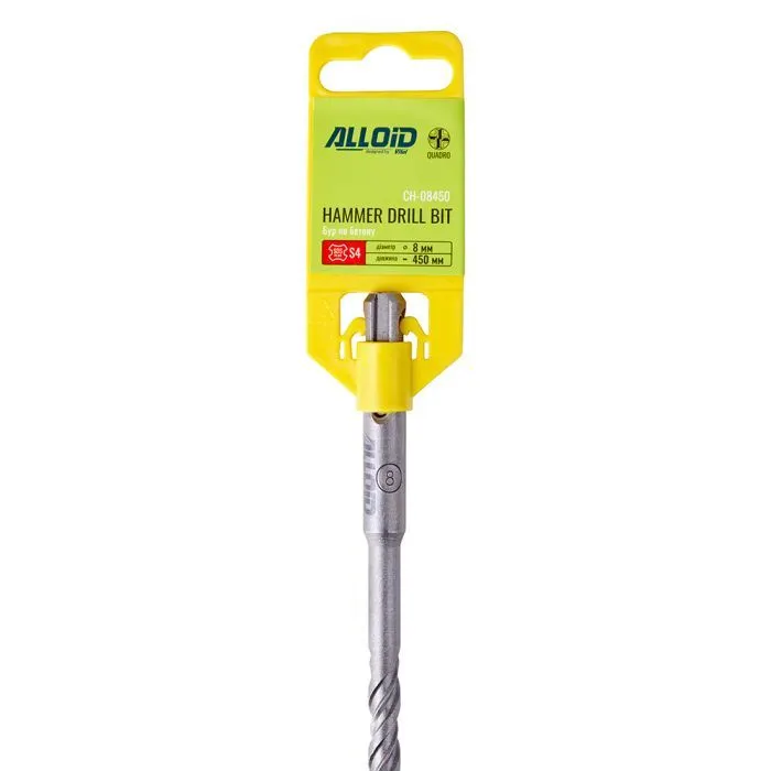 Бур Alloid по бетону, SDS-plus, S4 QUADRO, 8×450мм (CH-08450) зображення 6