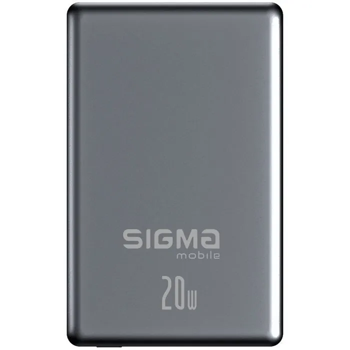 Батарея универсальная Sigma X-power SI05A7QL-MAG 5000mAh, Magnetic wireless 15W, PD, QC, 20Wmax, MagSafe (4827798359419)
