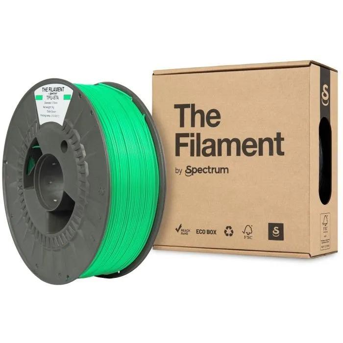 Пластик для 3D-принтера The Filament TPU-87A 1.75mm GREEN 1kg (TF-24129) изображение 3