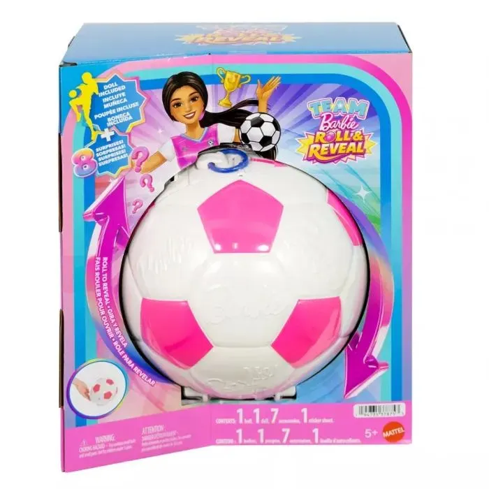 Кукла Barbie сюрприз Roll & Reveal – футболистка (JMK20) изображение 6